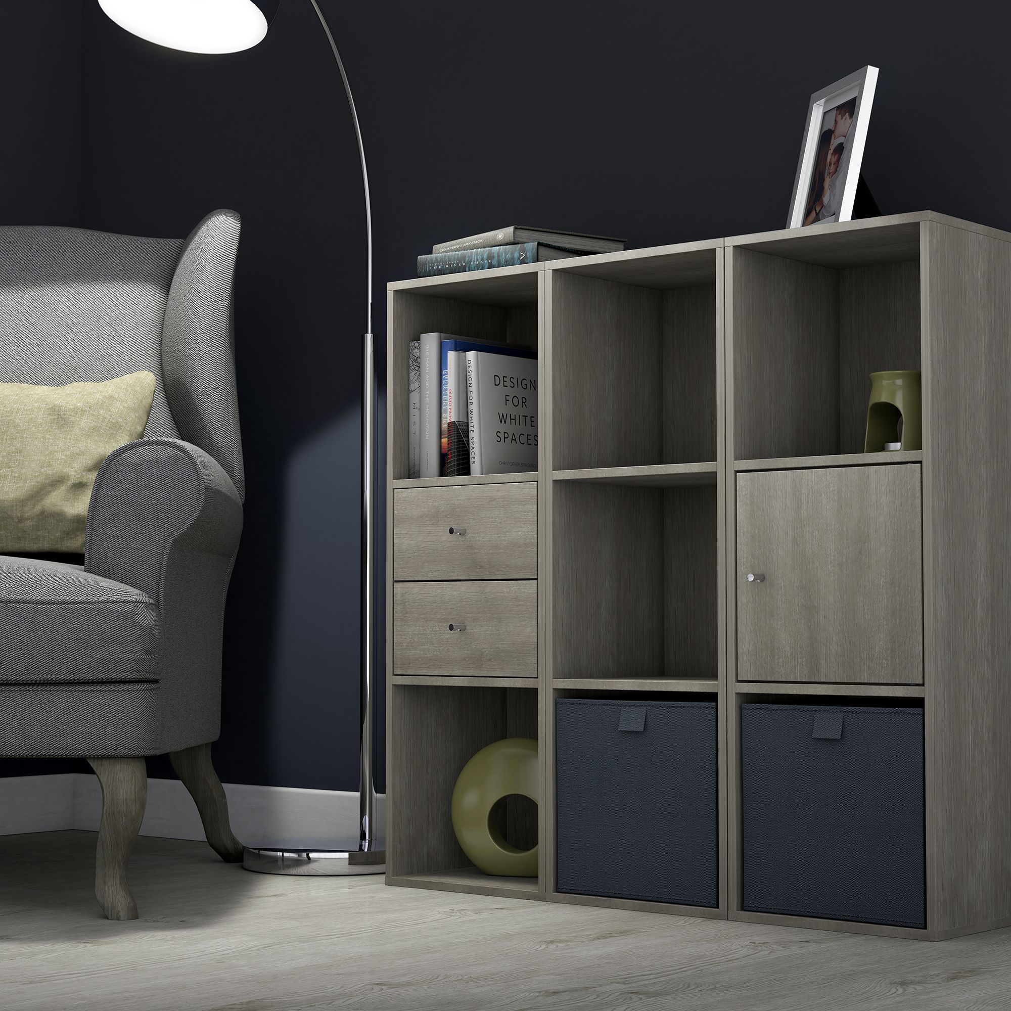 Form Konnect Grey oak effect Storage unit (H)1032mm (W)1056mm (D)317mm