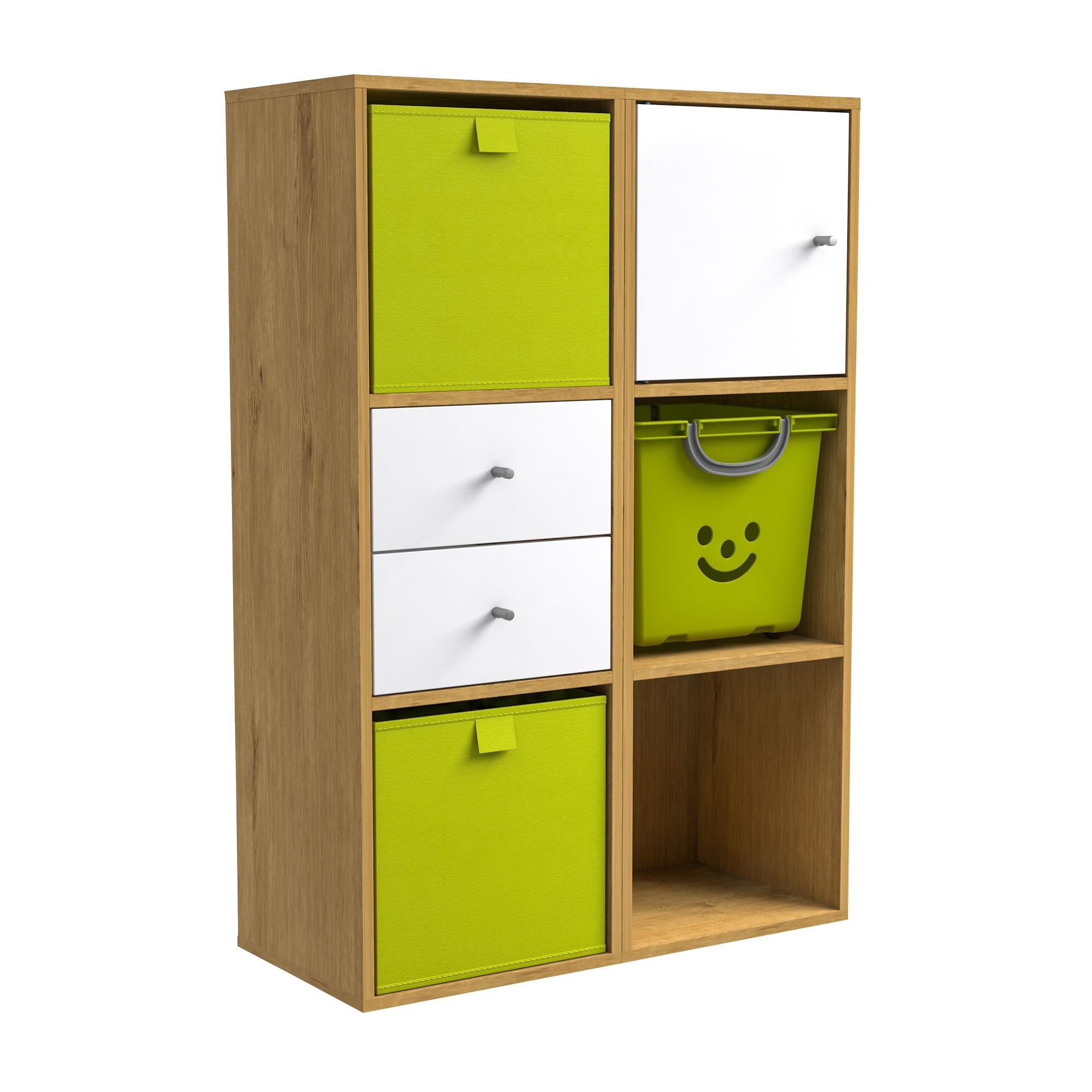 Form Konnect Oak effect 6 Cube Shelving unit DIY at B&Q