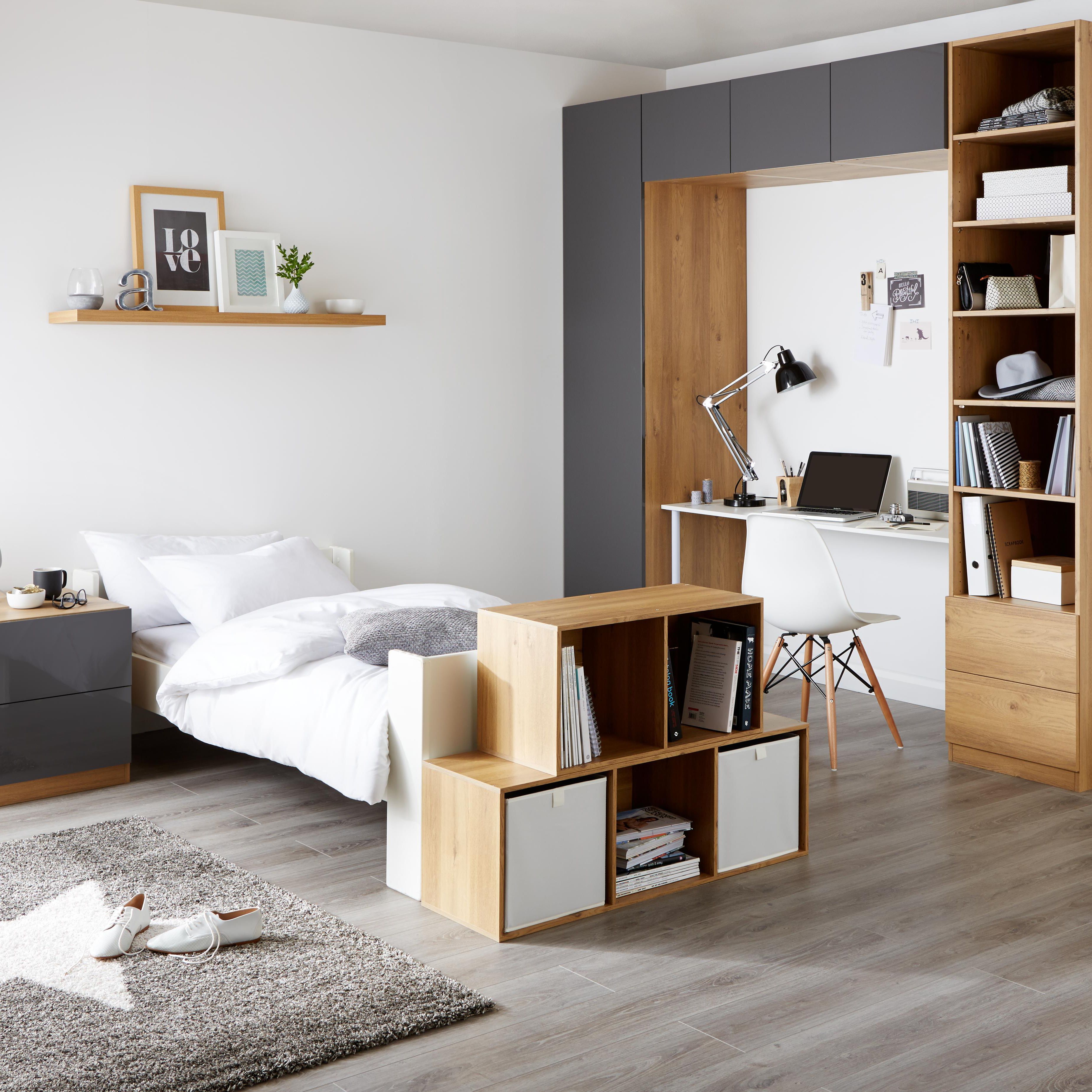 Form Konnect Oak effect Freestanding Cube Shelving unit, (H)692mm (W)352mm
