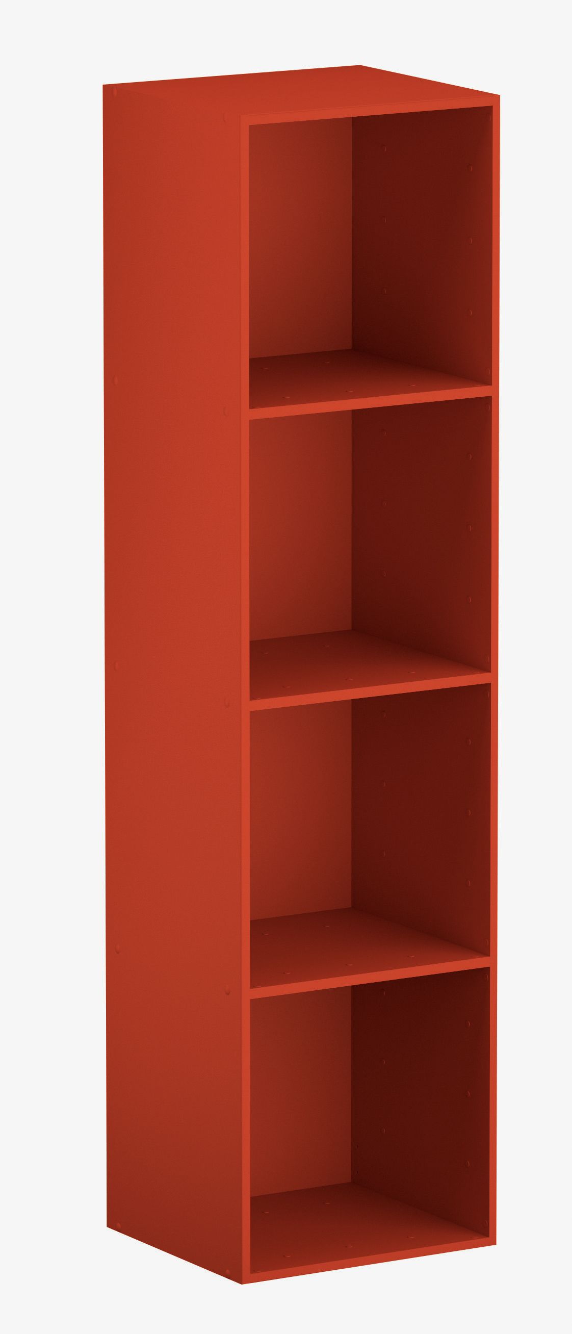 Form Konnect Red Freestanding 4 shelf Cube Shelving unit, (H)1372mm (W)352mm