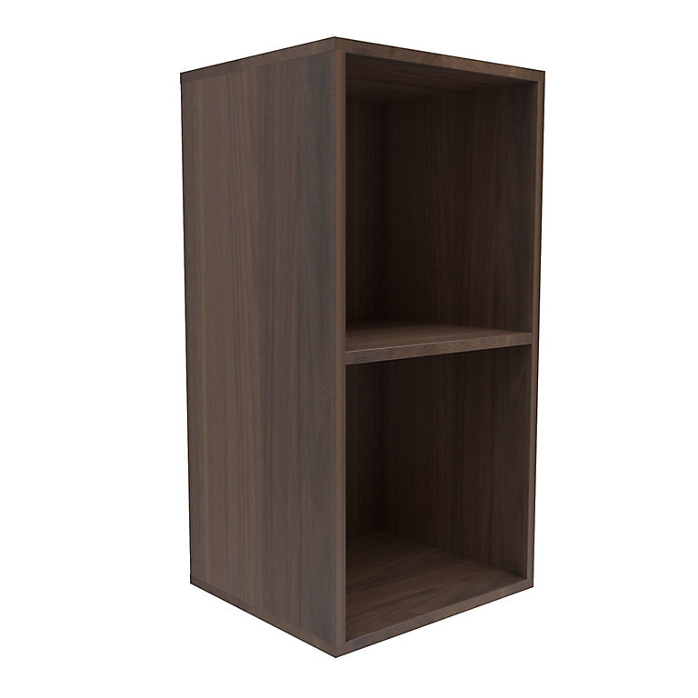 2 Compartments Cube Shelving Unit, Walnut Effect 5 Shelf Bookcase