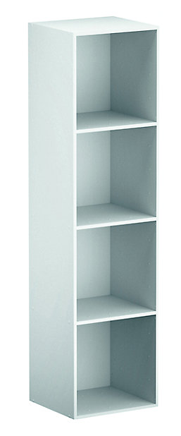 Form Konnect White 4 Cube Shelving Unit, 4 Shelf Cube Bookcase