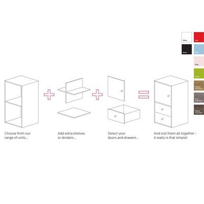 Form Konnect White Freestanding Cube Shelving unit, (H)692mm (W)352mm