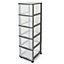 Form Kontor Clear & grey 26L 5 drawer Non-stackable Plastic Tower unit