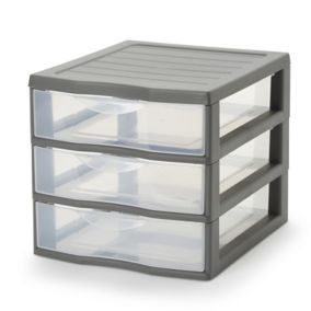 Plastic storage boxes and drawers