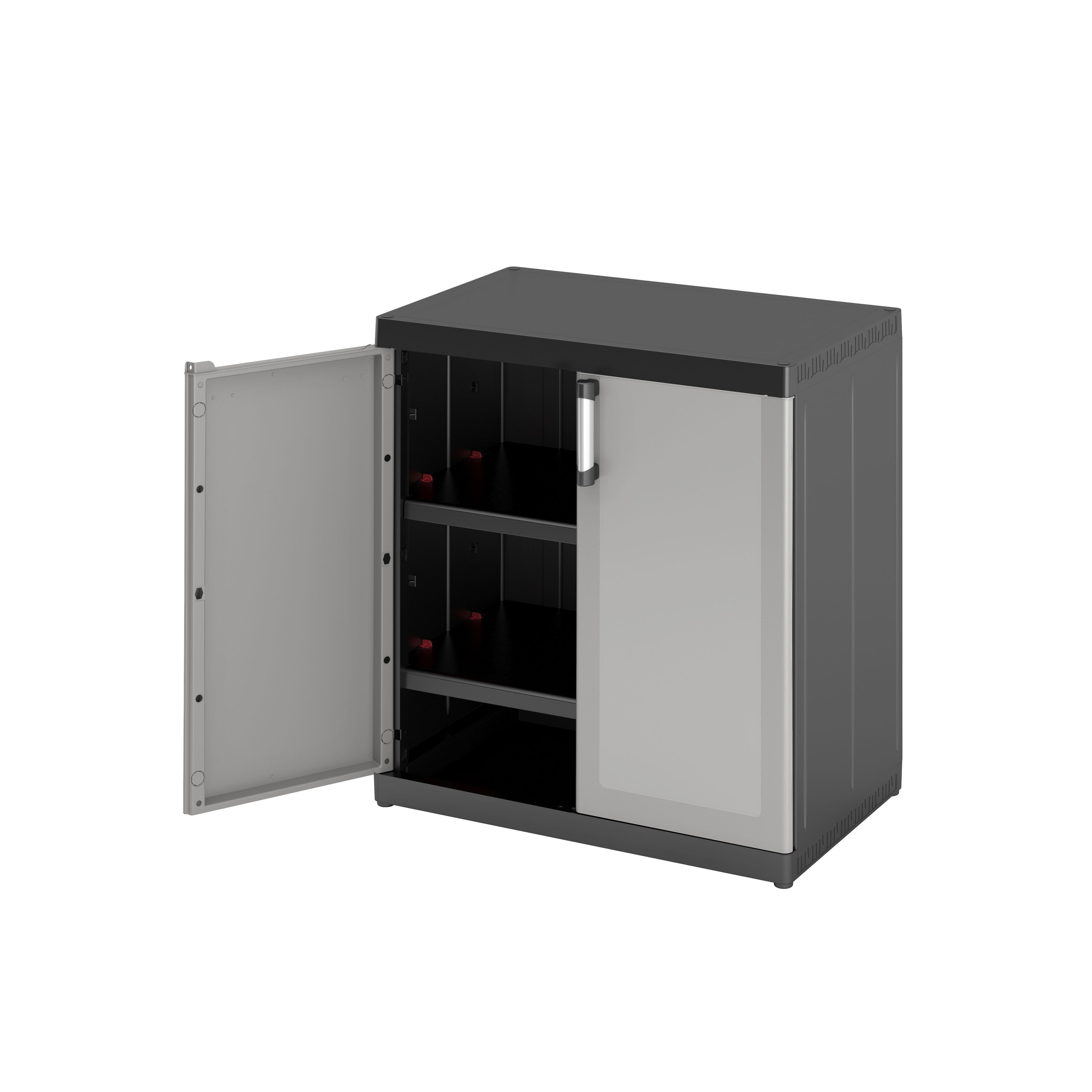 Form Links 2 shelf Black & grey XL short Utility Storage cabinet