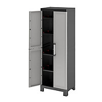 Form Links 4 shelf Black & grey Tall Utility Storage cabinet