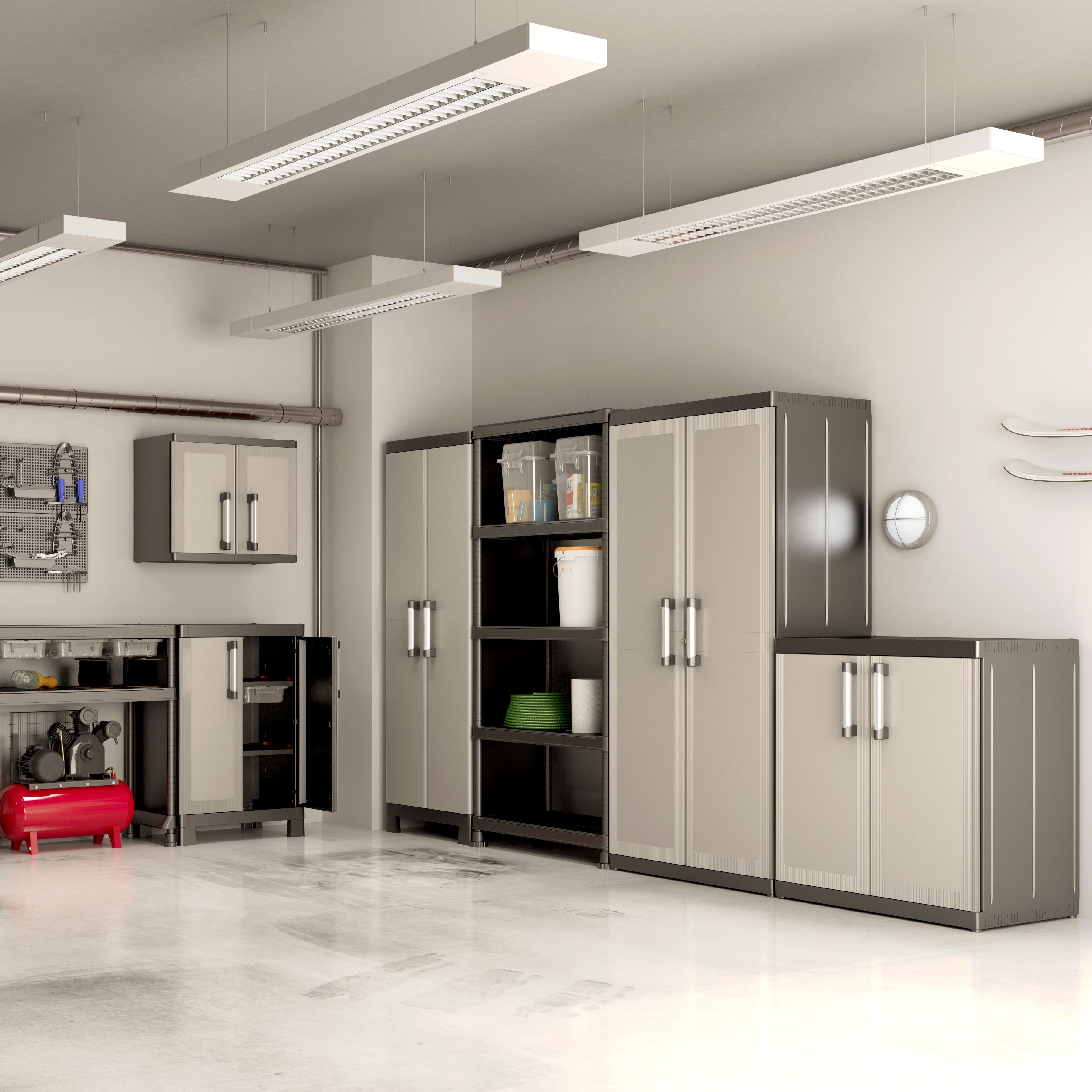 Form Links 4 shelf Black & grey Tall Utility Storage cabinet