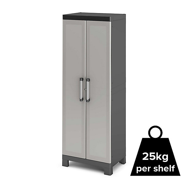 Form Links 4 Shelf Polypropylene Tall, Tall Storage Cabinet With Shelves