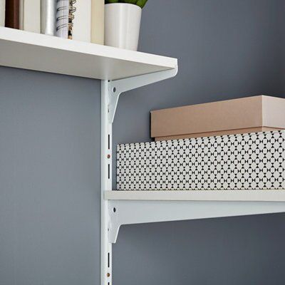 Form Lony White Steel Single slot bracket (H)70mm (L)166mm