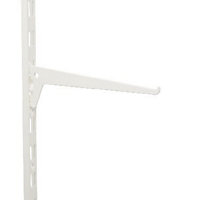 Form Lony White Steel Single slot bracket (H)72mm (L)316mm (D)300mm, Pack of 10