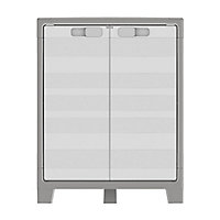 Form Major 2 shelf Light grey & white Polypropylene Short Storage cabinet