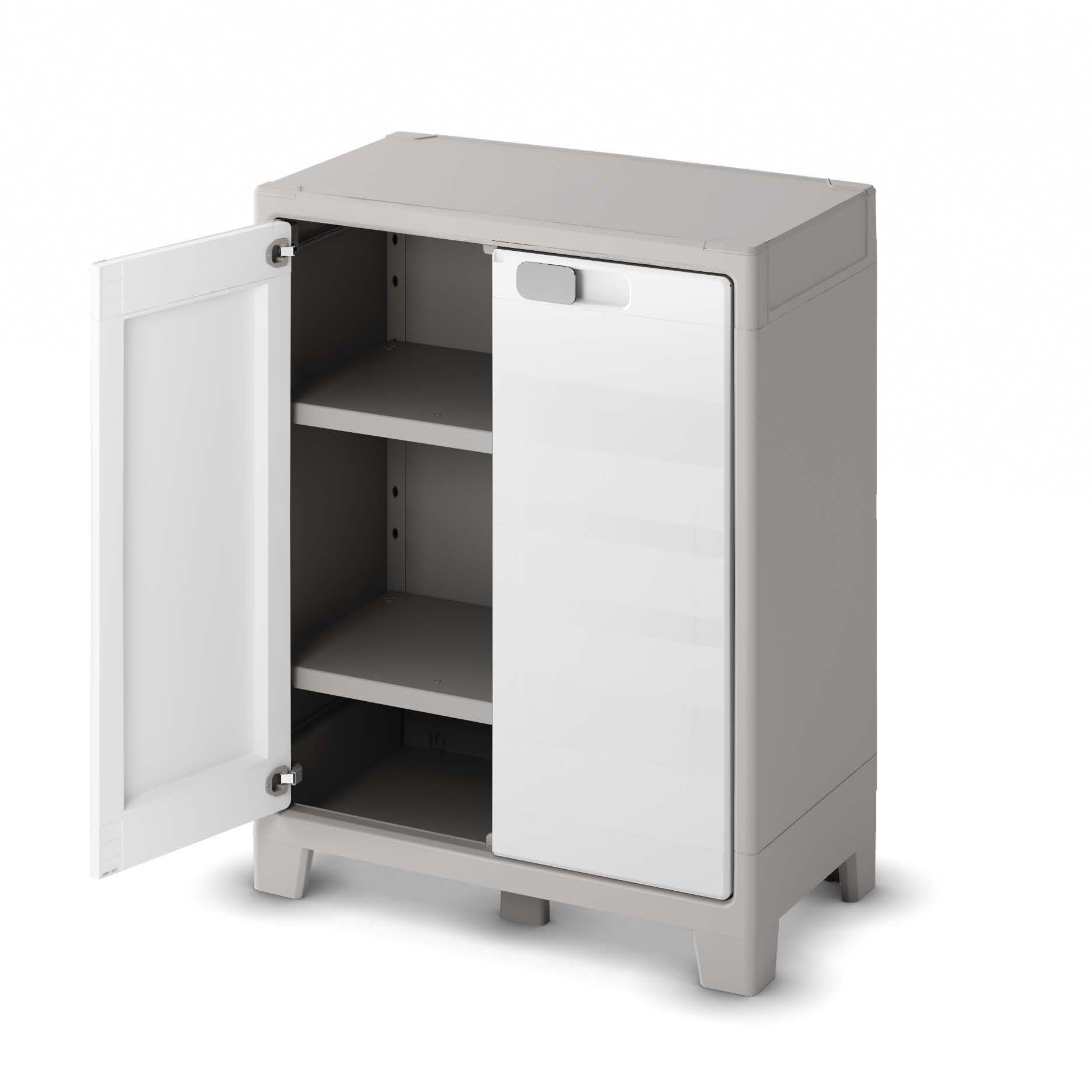 Form Major 2 shelf Light grey & white Short Storage cabinet