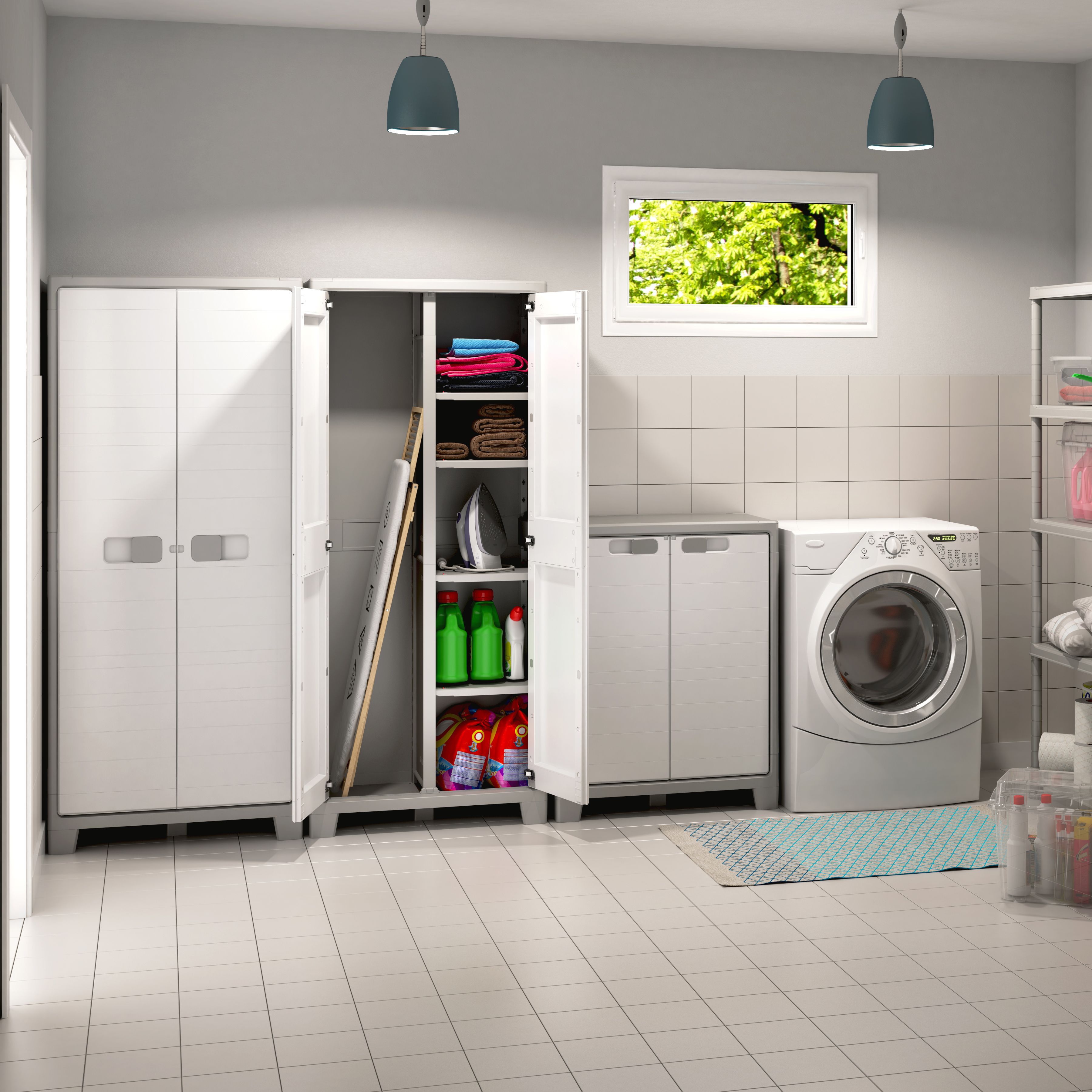 Form Major 2 shelf Light grey & white Short Storage cabinet