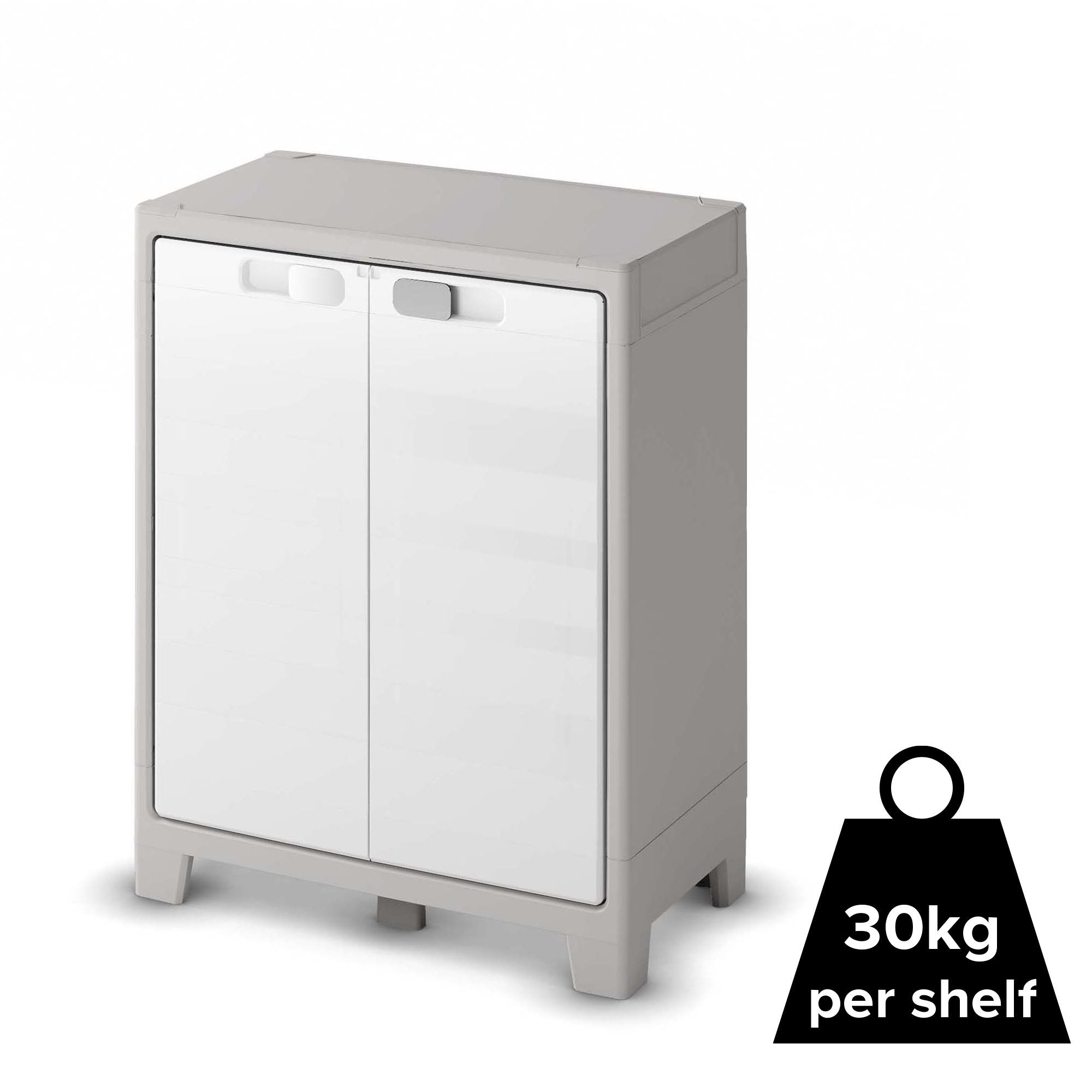 Form Major 2 shelf Light grey & white Short Storage cabinet