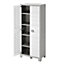 Form Major 4 shelf Light grey & white Tall Utility Storage cabinet