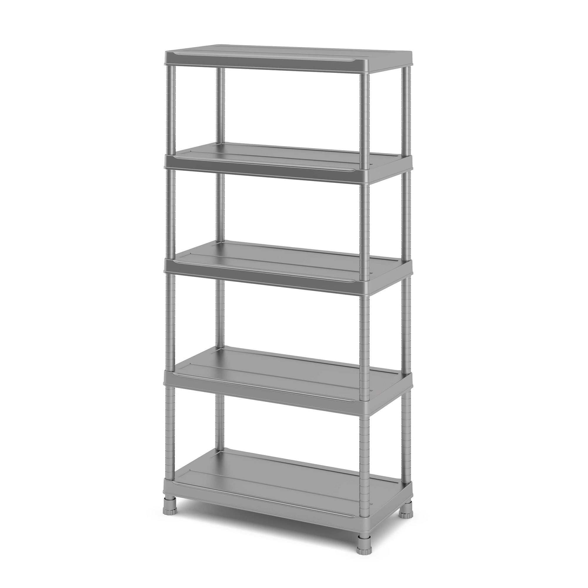 Form Major Light grey 5 shelf Plastic Shelving unit (H)1820mm (W)900mm