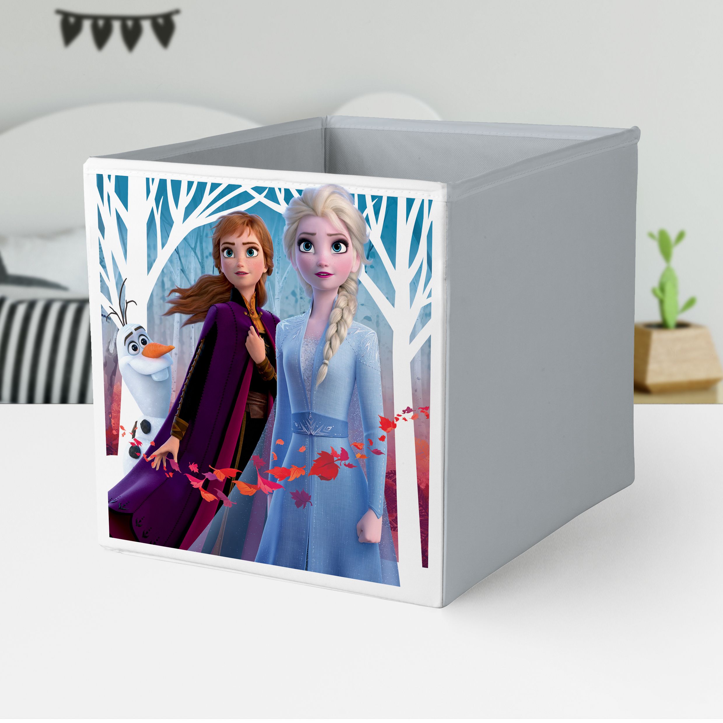 Form Mixxit Disney Frozen Multicolour Cardboard & polyester Storage basket (H)31cm (W)31cm (D)31cm