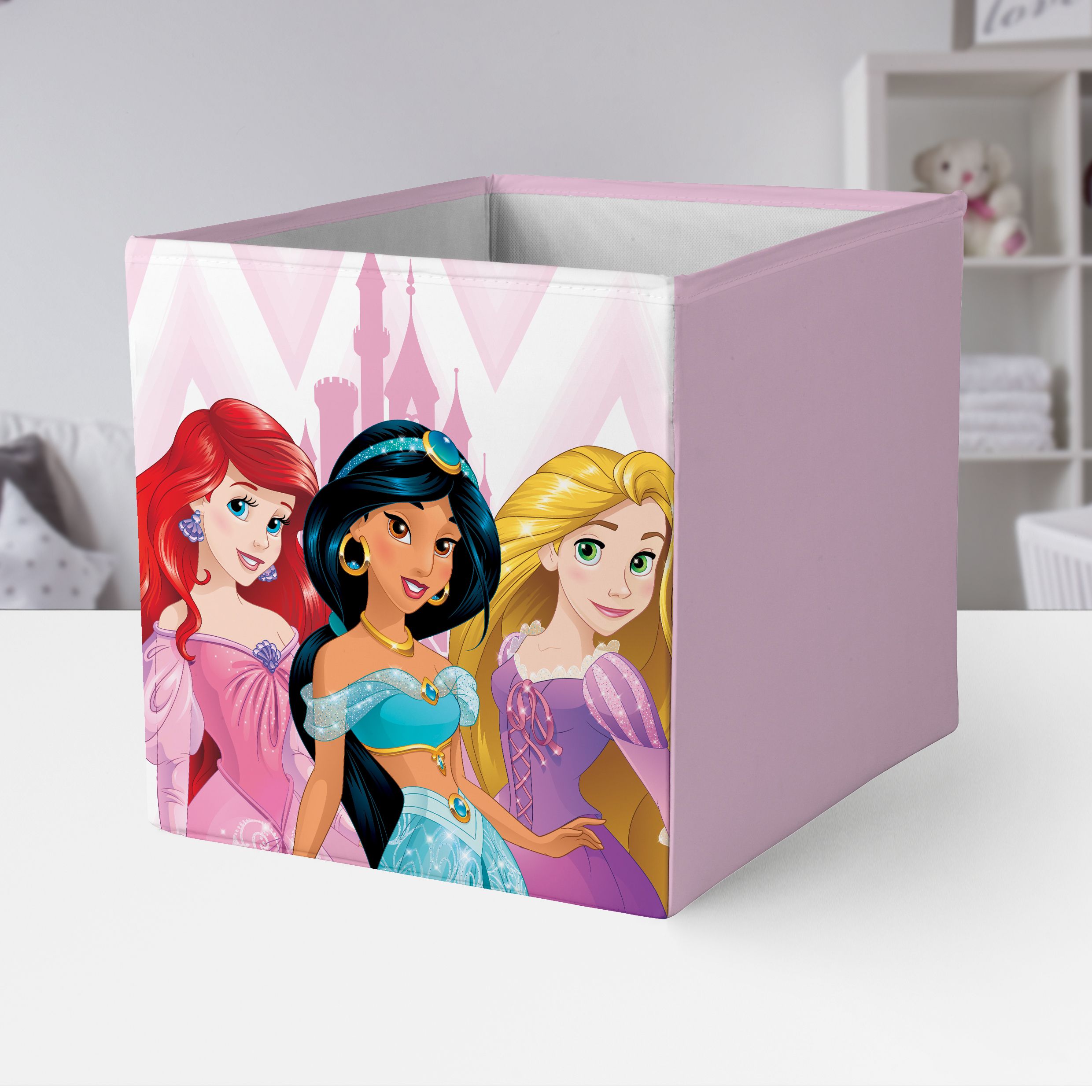 Form Mixxit Disney Princess Multicolour Cardboard & polyester Storage basket (H)31cm (W)31cm (D)31cm