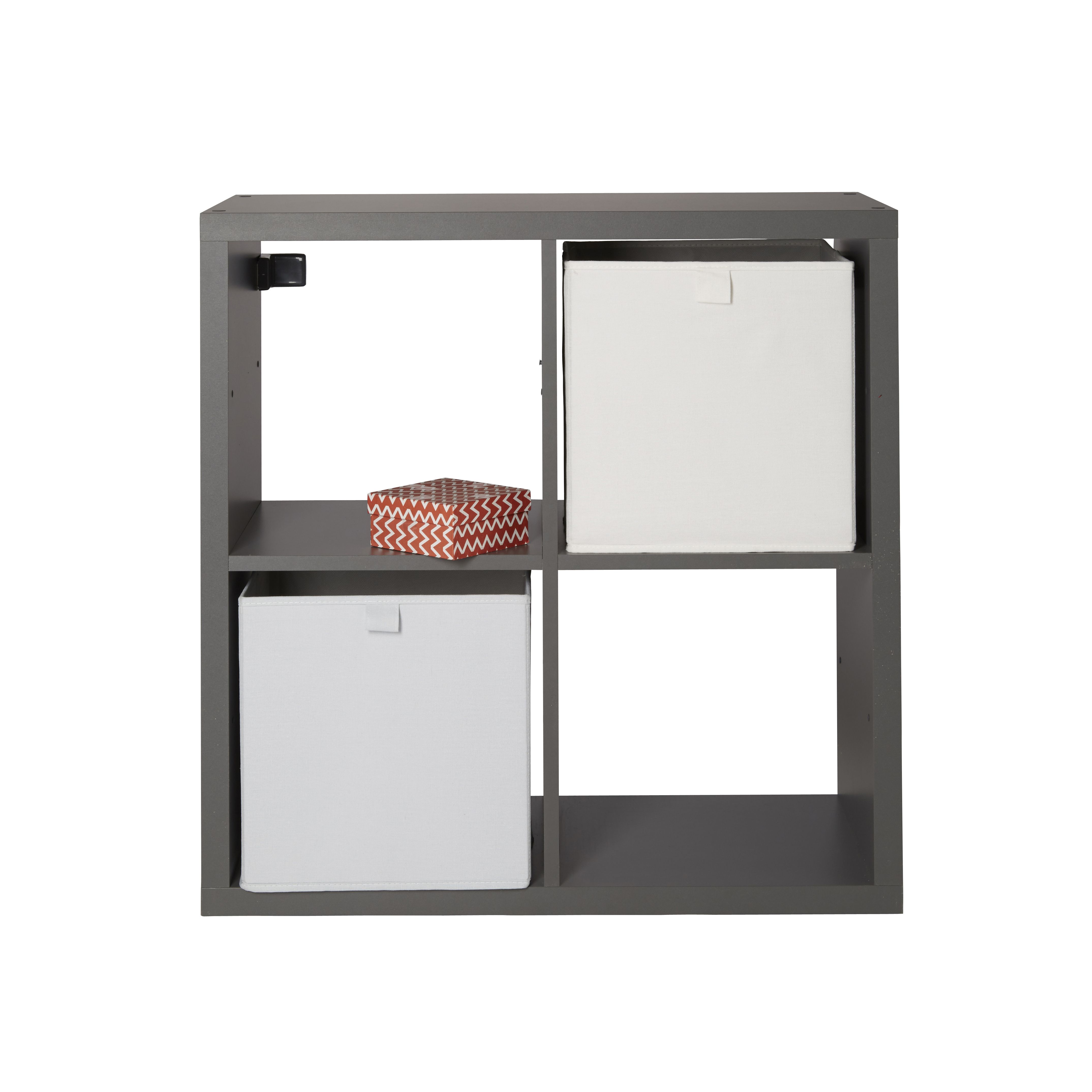 Form Mixxit Grey Freestanding 4 shelf Cube Shelving unit, (H)740mm (W)740mm