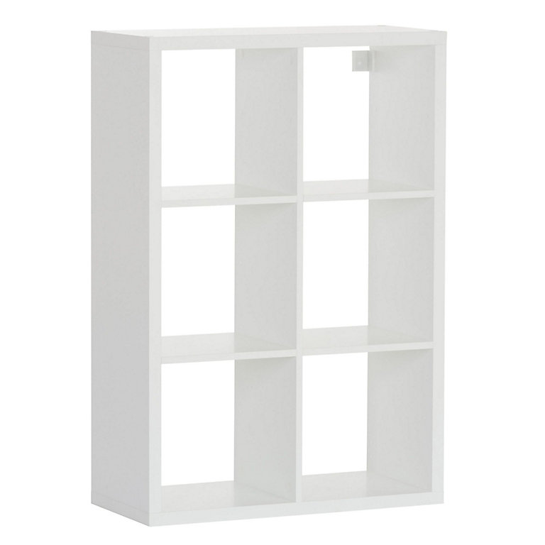 Form Miit Matt White 6 Cube Shelving, White Cube Bookcase With Drawers