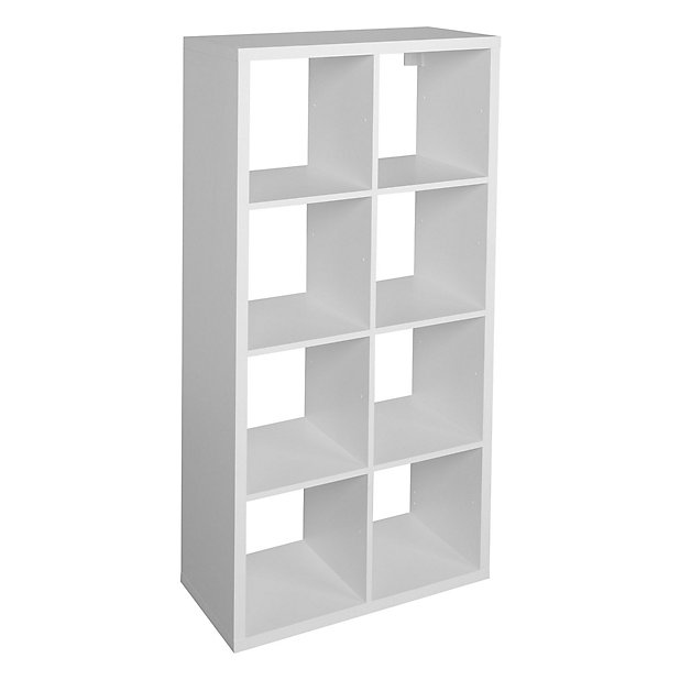 Form Miit Matt White 8 Shelf Cube, 8 Cube Bookcase White