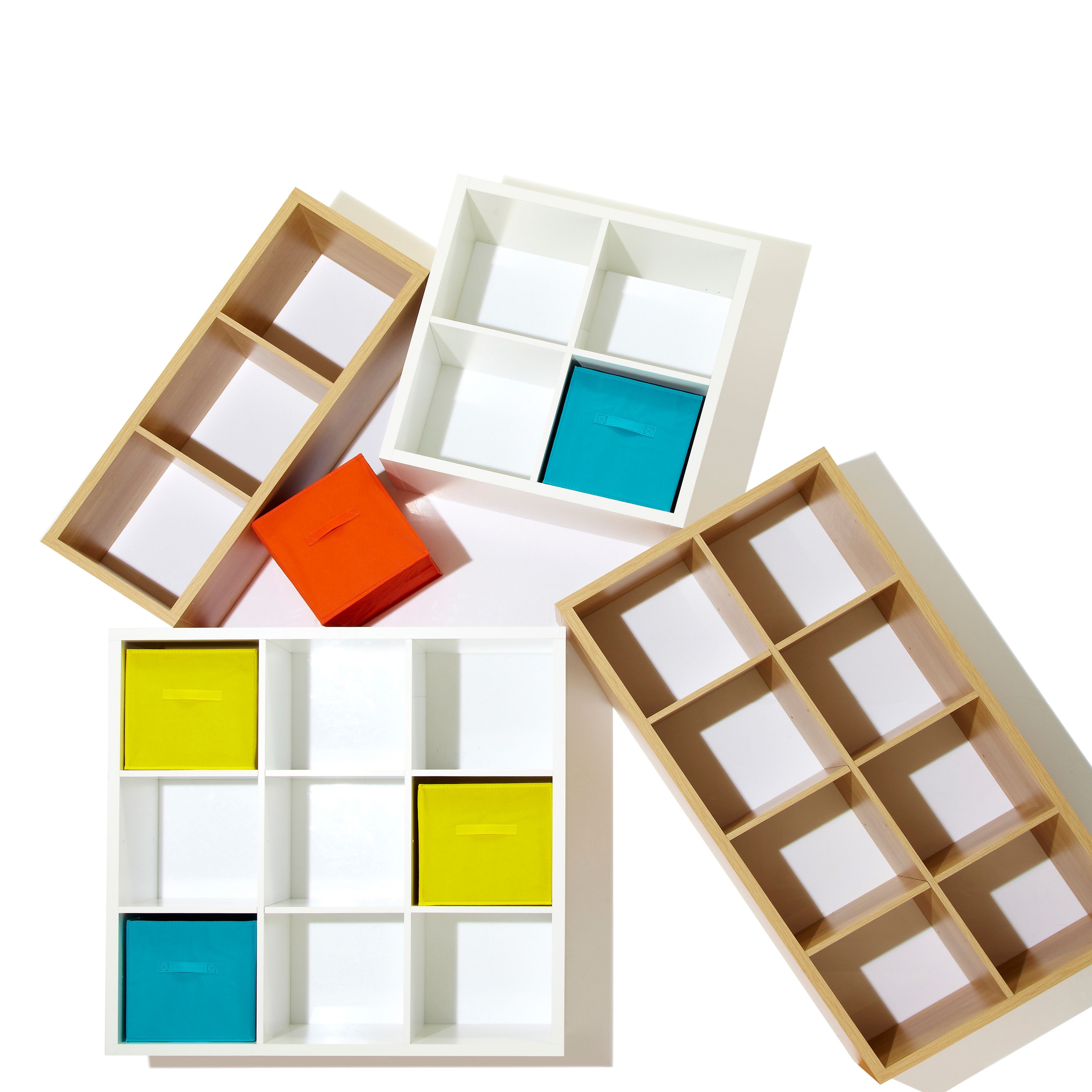 Form Mixxit Matt white Freestanding 8 shelf Cube Shelving unit, (H)1420mm (W)740mm
