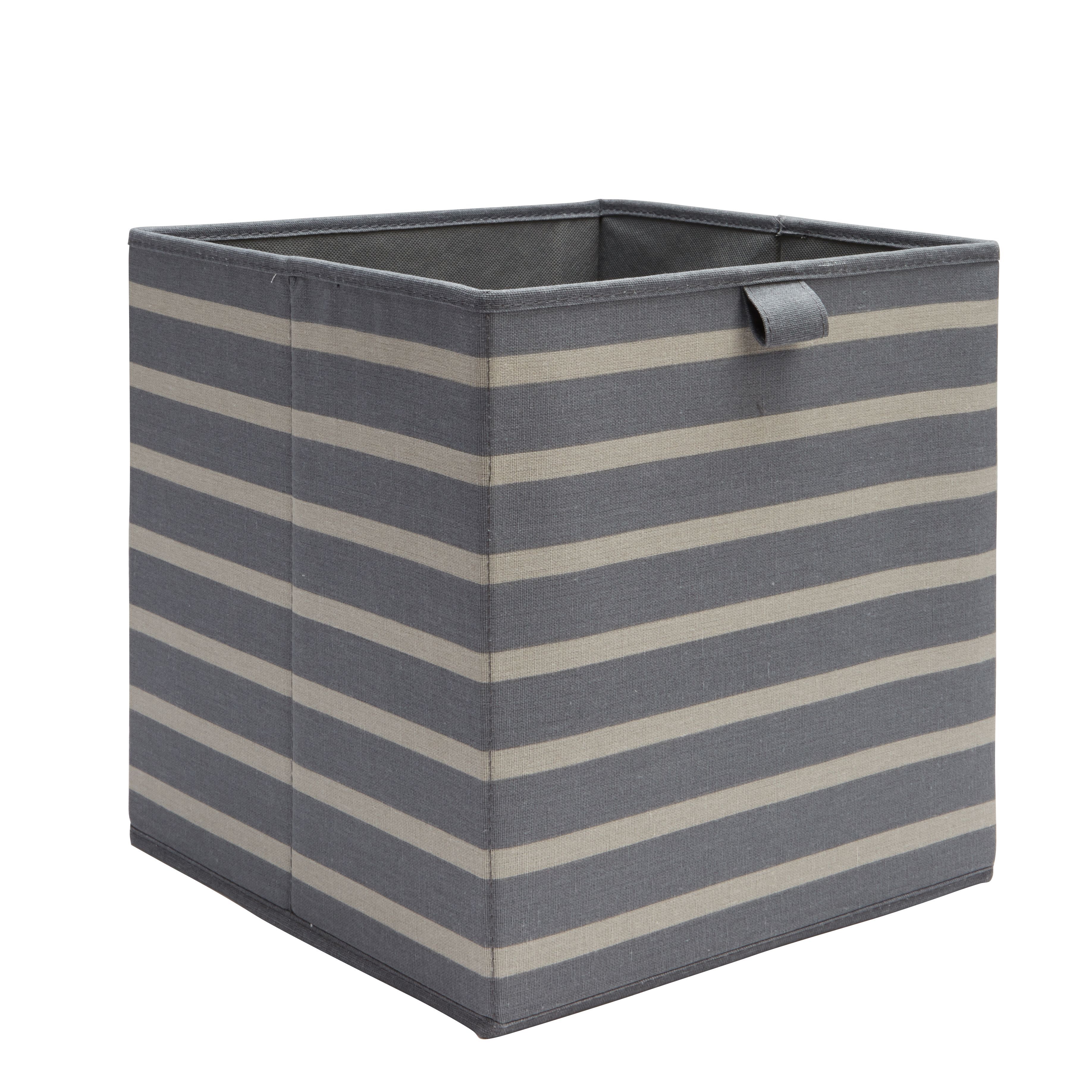 Form Mixxit Striped Anthracite Storage basket (H)31cm (W)31cm | DIY at B&Q