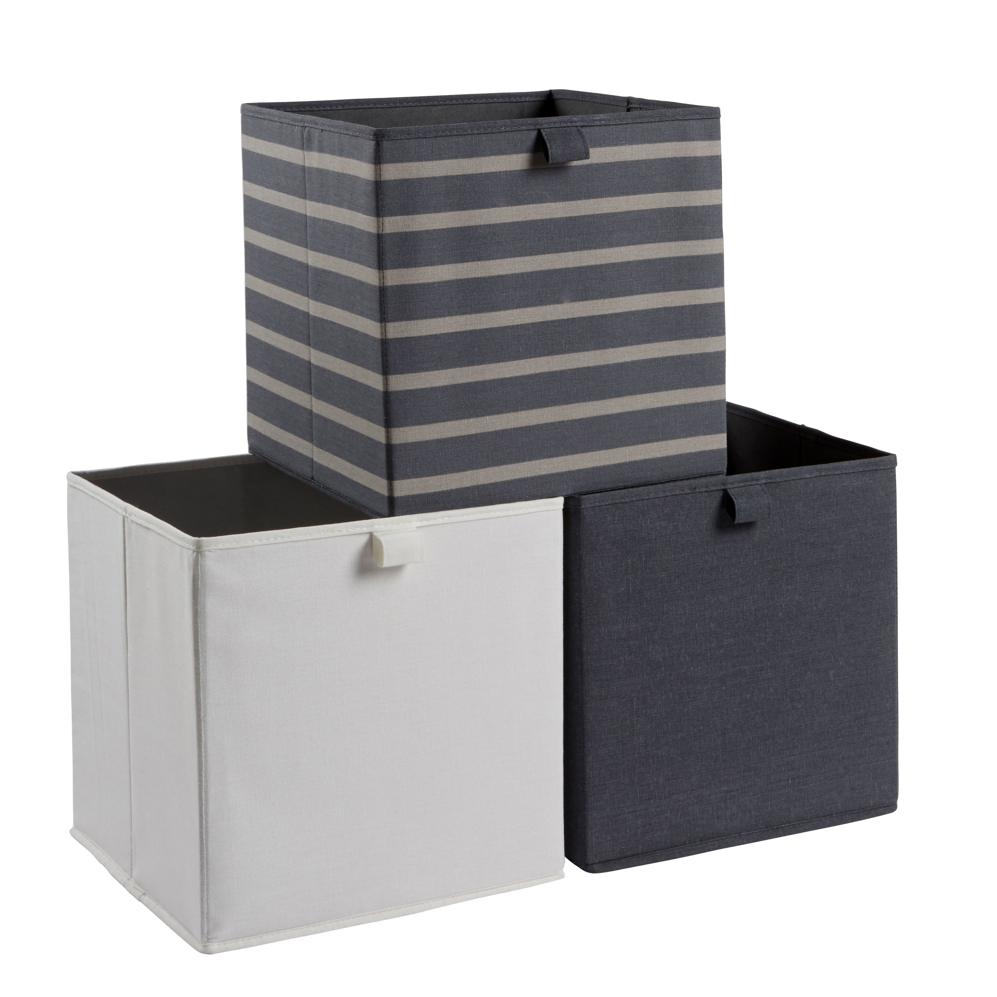 Form Mixxit Striped Anthracite Storage basket (H)31cm (W)31cm