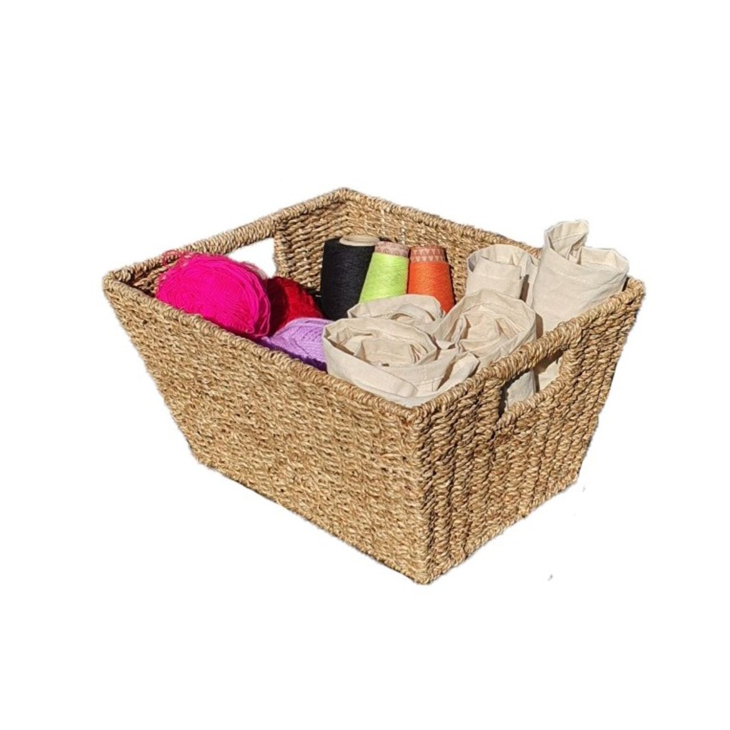 Form Natural Metal & seagrass Stackable Storage basket (H)20cm (W)40cm
