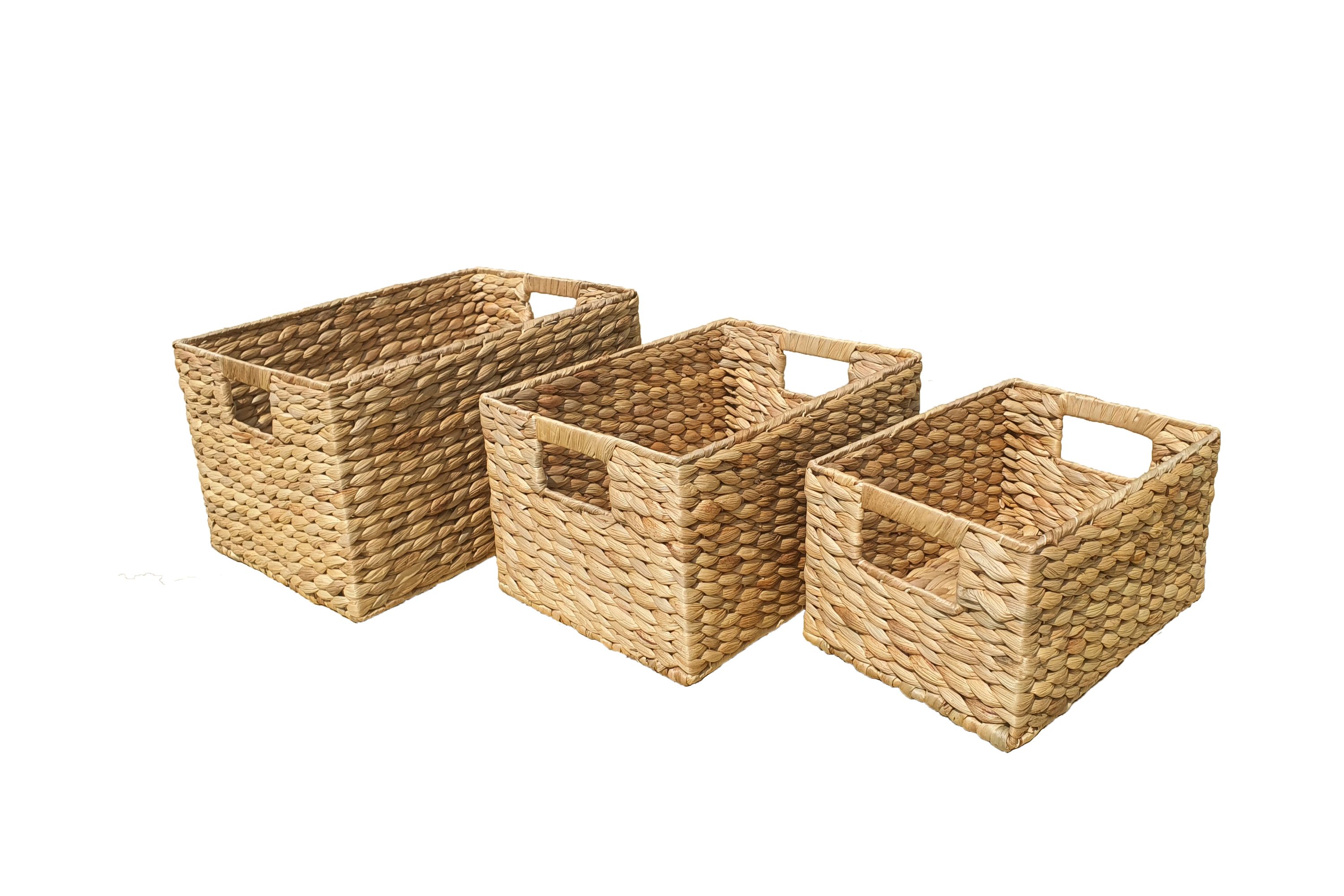Form Natural Metal & seagrass Storage basket, Set of 3