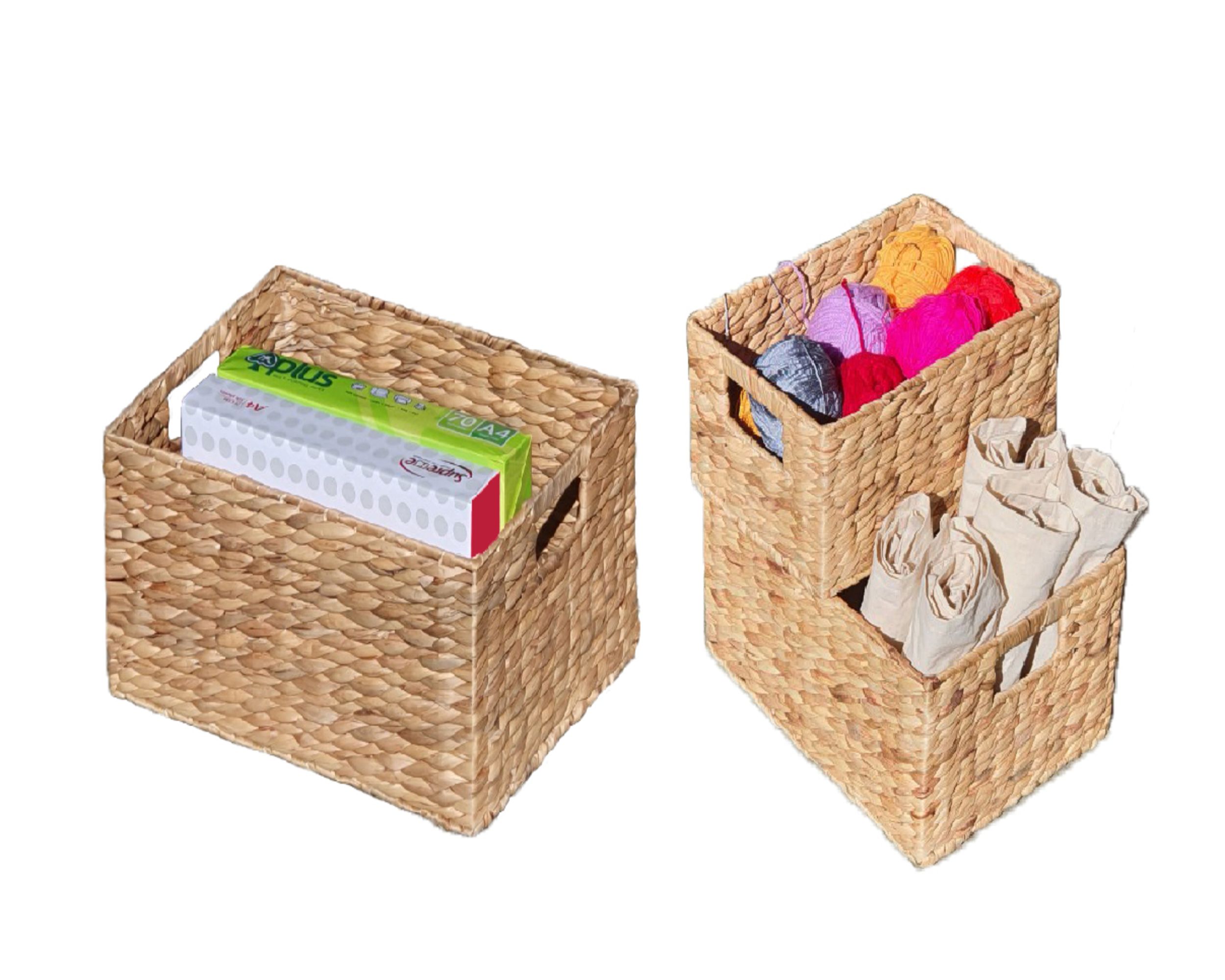 Form Natural Metal & seagrass Storage basket, Set of 3