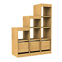 Form Perkin Matt oak effect 7 Shelf Shelving & drawer system (H)1592mm (W)1189mm (D)480mm