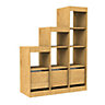 Form Perkin Matt oak effect 7 Shelf Shelving & drawer system (H)1592mm (W)1189mm (D)480mm