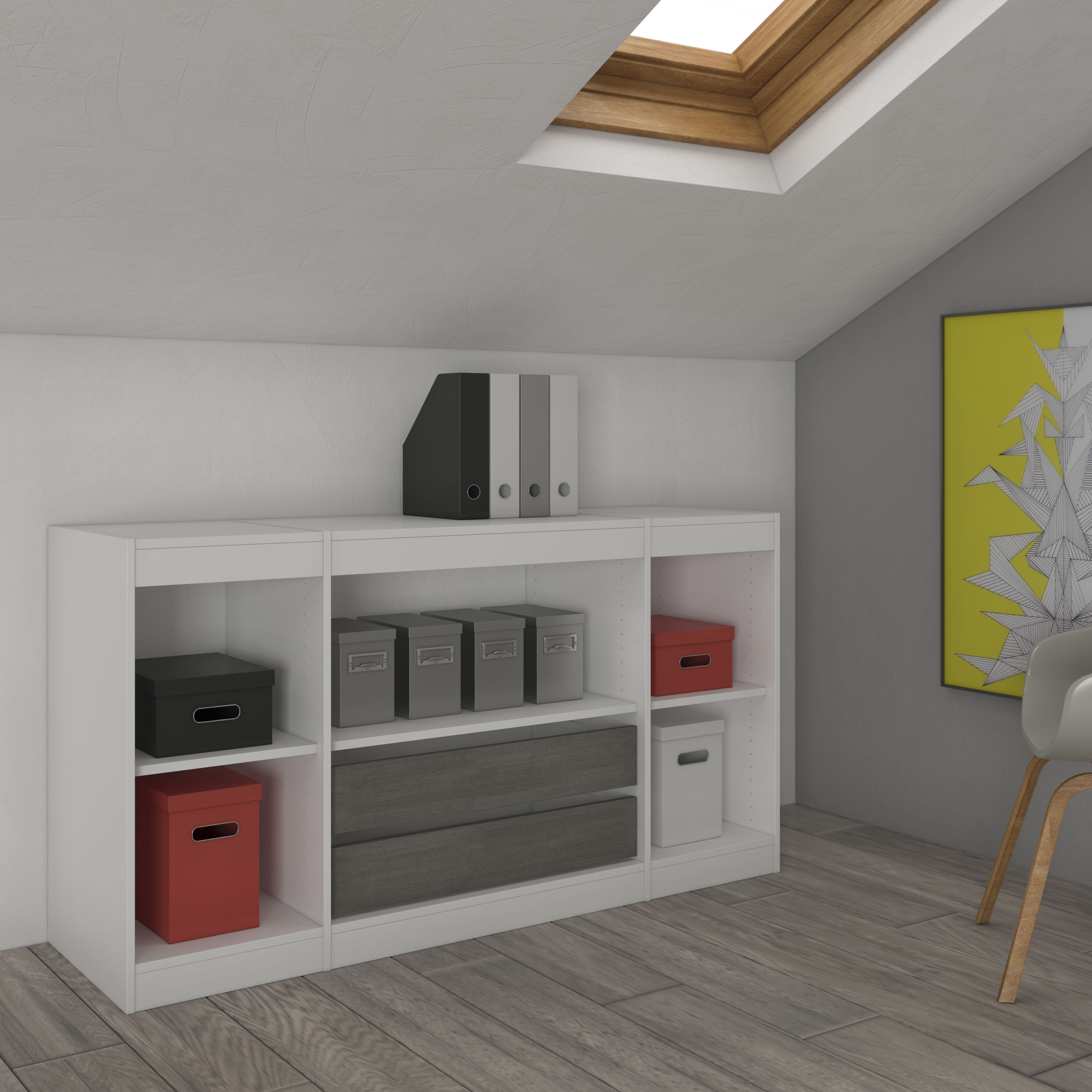 Form Perkin Matt white Small Freestanding Storage kit (H)850mm (W)1600mm (D)500mm