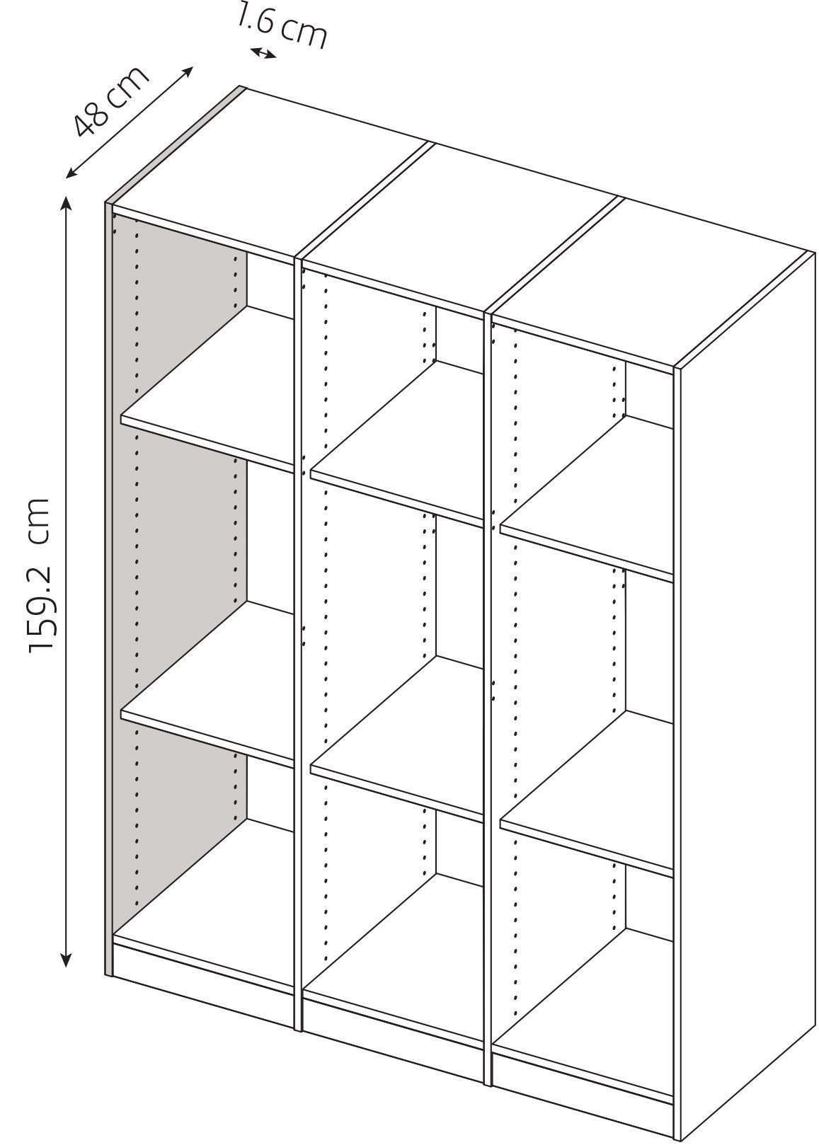 Form Perkin Matt white Wardrobe End panel (L)1592mm (W)480mm