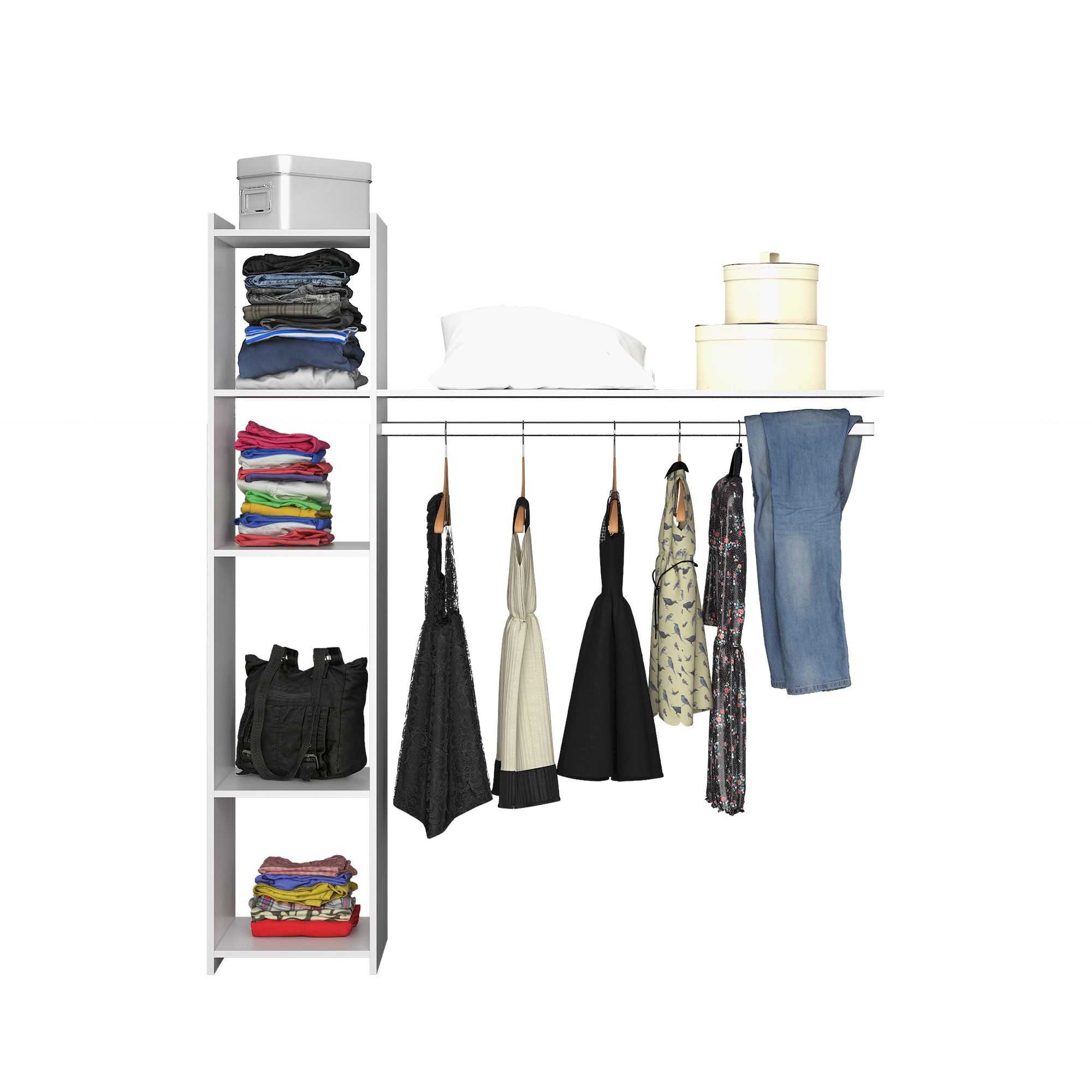 Form Pole Matt white Wardrobe Dressing kit (H)1804mm (W)1200mm (D)400mm