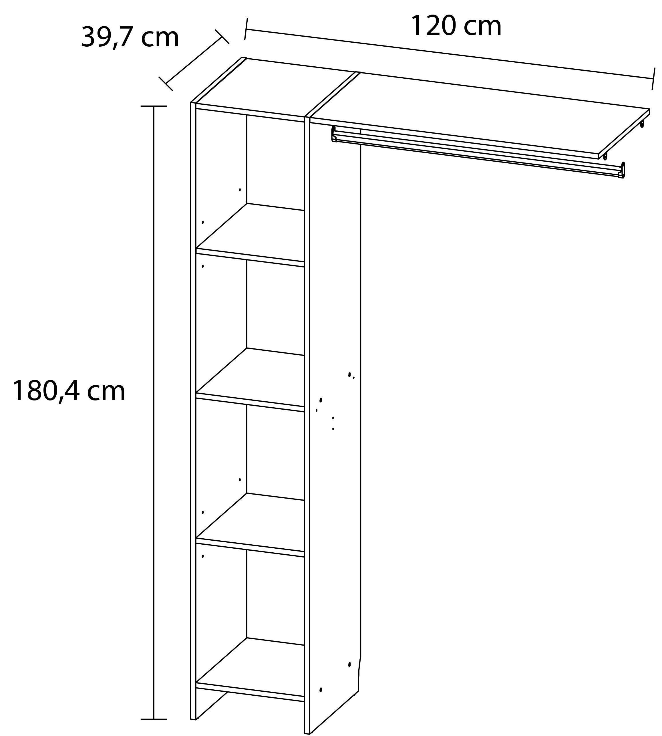 Form Pole Matt white Wardrobe Dressing kit (H)1804mm (W)1200mm (D)400mm