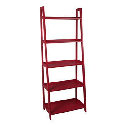 Form Radius Red Freestanding 5 shelf Bookcase, (H)1735mm (W)400mm | DIY ...