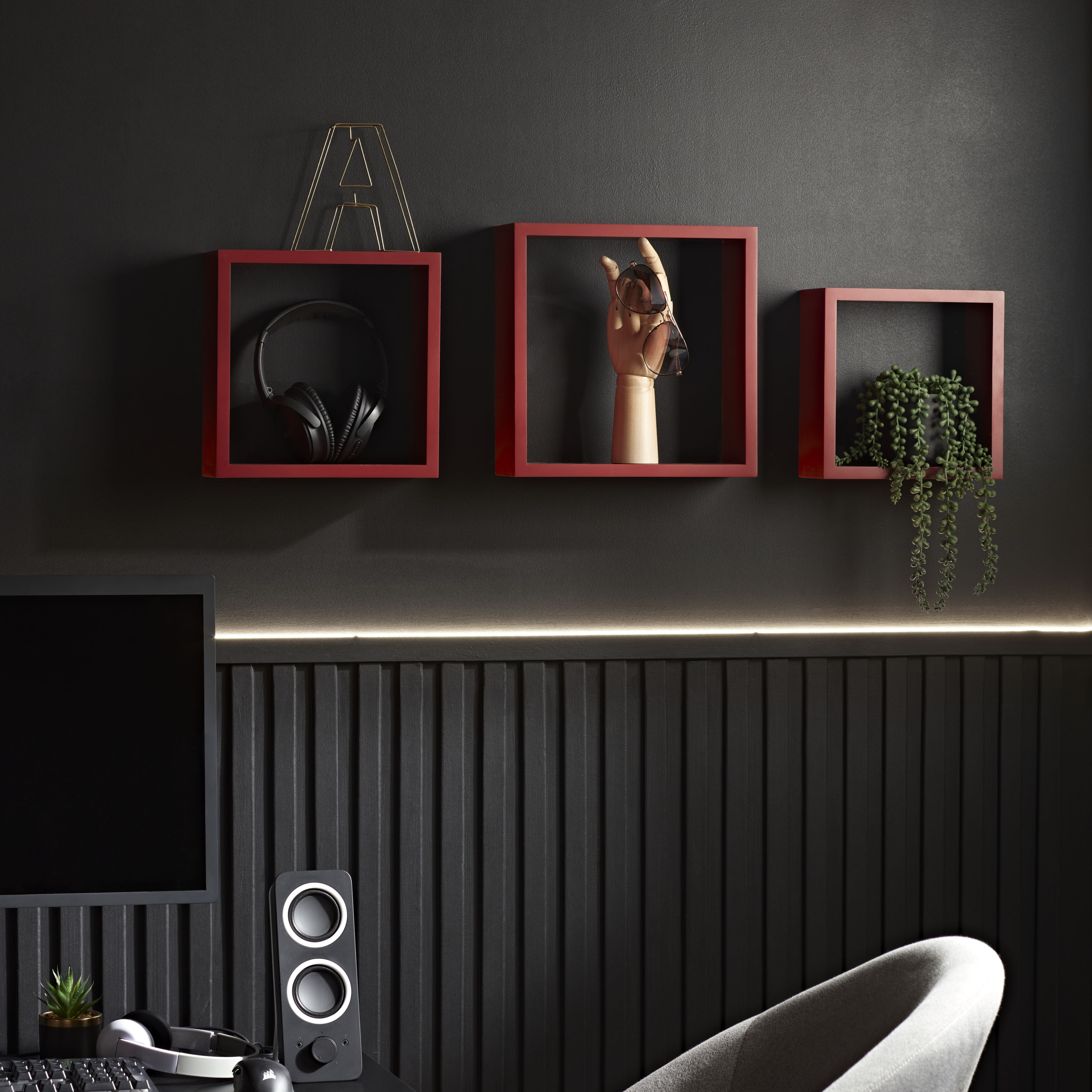 Form Rigga Cube shelf (D)9.8cm, Set of 3