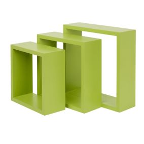 Form Rigga Green Cube shelf (D)98mm, Set of 3