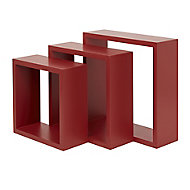 Form Rigga Red Cube Cube shelf (D)98mm, Set of 3