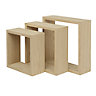 Form Rigga Timber Cube shelf (D)9.8cm, Set of 3