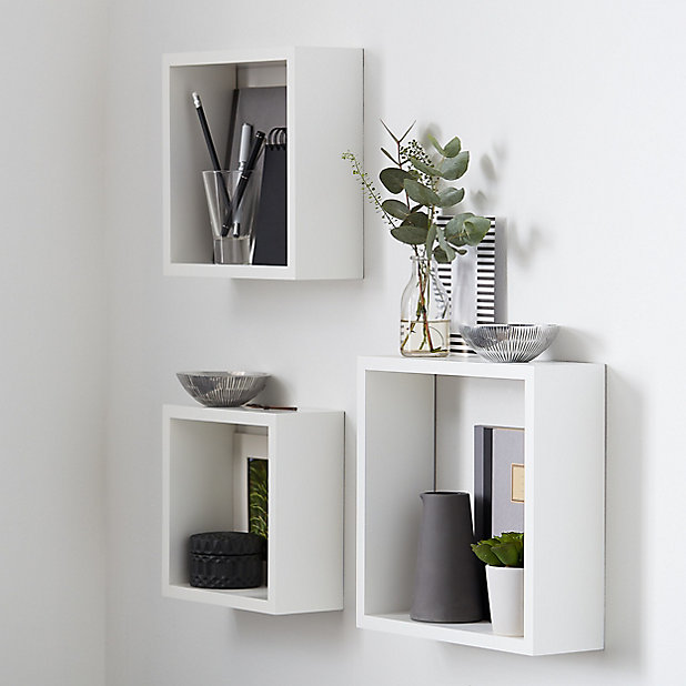 Form Rigga White Cube Shelf D, Hanging Cube Shelves