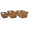 Form Seagrass & water hyacinth Stackable Storage basket, Set of 3