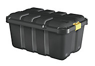 Form Skyda Black 111L Plastic Storage trunk & Lid & castors