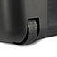 Form Skyda Black 111L Plastic Wheeled Storage trunk & Lid
