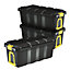Form Skyda Black 68L Plastic Storage trunk, Pack of 2