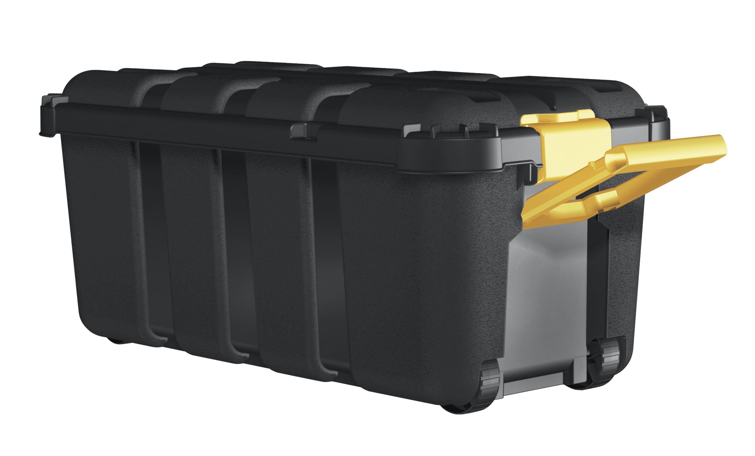 Form Skyda Heavy duty Black 68L Plastic Wheeled Storage trunk with Lid