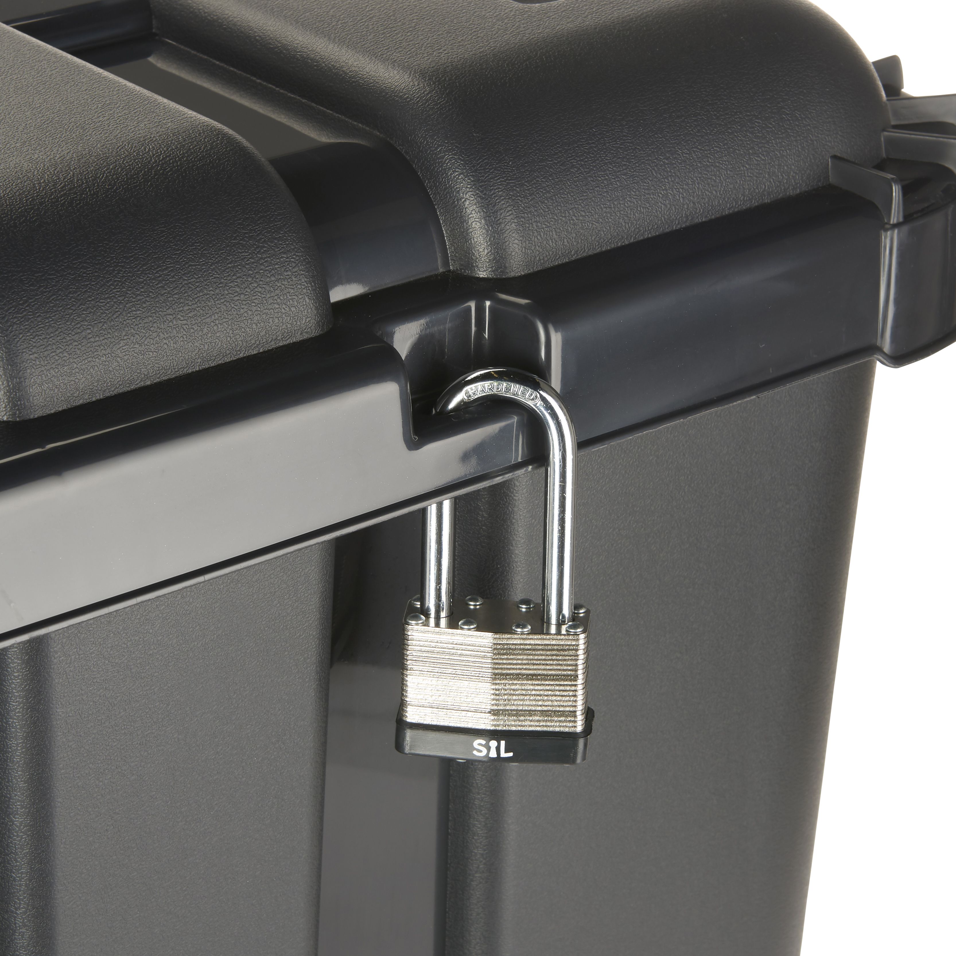 Form Skyda Heavy duty Black 68L Plastic Wheeled Storage trunk with Lid